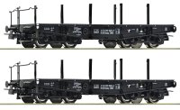 ROCO 6600031 Set mit 2 Schwerlastwagen, Gattung Rlmmp DR...