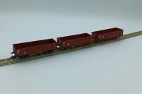 TILLIG Güterwagenset der DR, bestehend aus drei offenen Güterwagen Ep.IV 01077 Spur TT