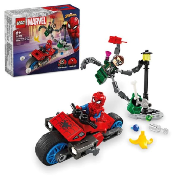 LEGO Marvel Super Heroes 76275 Motorrad-Verfolgungsjagd Spider-Man vs. Doc Ock