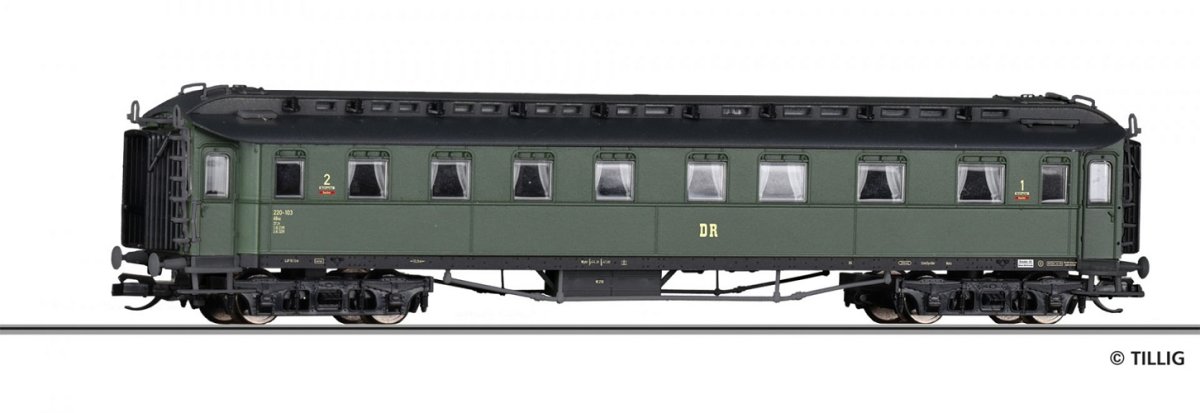 TILLIG 12003 Reisezugwagen 1./2. Klasse AB4ü der DR Ep.III Spur TT, 64,90