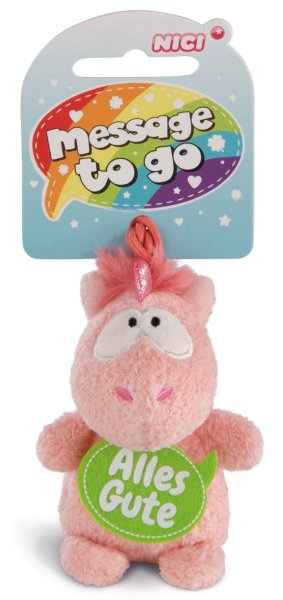 NICI 42727 Anh&auml;nger Einhorn Merry Heart "Alles Gute" Bean Bags 8 cm