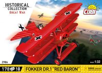 COBI 2986 Flugzeug Fokker Dr.1 Red Baron Milit&auml;r-Baukasten 1:32