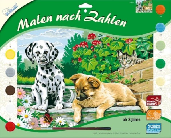 MAMMUT Malen nach Zahlen Motiv Tierkinder im Garten 109035