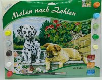 MAMMUT Malen nach Zahlen Motiv Tierkinder im Garten 109035
