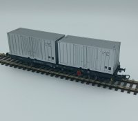 TILLIG Set mit 2 Containertragwagen der DR Deutschen Post Ep.IV 70056 Spur H0