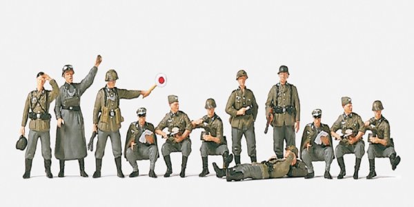 PREISER 16501 Rastende Infantrie Feldgendarmen Figuren-Set Spur H0