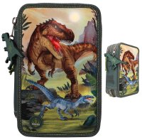 DEPESCHE 11772 Dino World 3-Fach Federtasche LED Landschaft