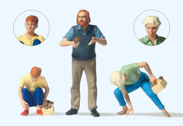 PREISER Drei Pilzsammler Figuren-Set 44941 Spur G