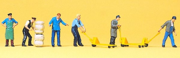 PREISER Güterbodenpersonal 10255 Figuren-Set Spur H0