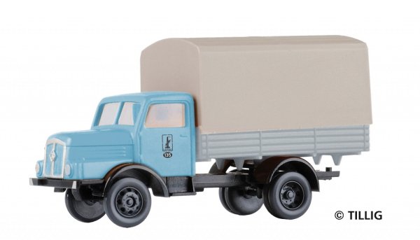 TILLIG H3A mit Plane VEB Leuna LKW-Modell 08796 Spur TT 1:120