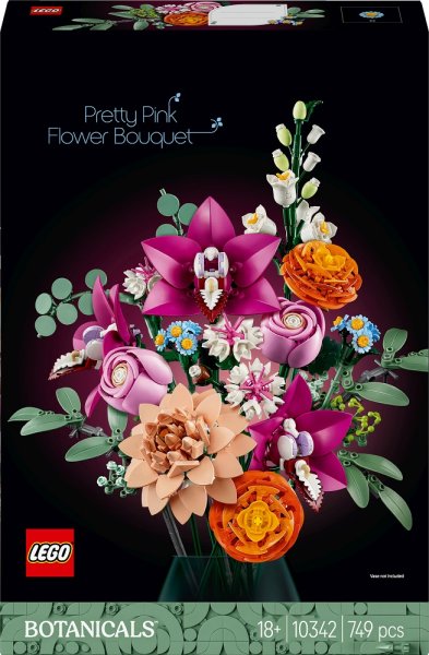 LEGO Icons Schöner Rosafarbener Blumenstrauß 10342