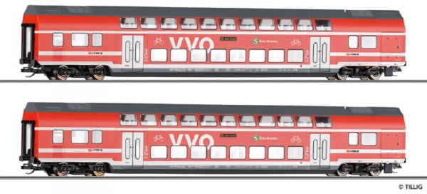 TILLIG Set mit 2 Reisezugwagen S-Bahn Dresden der DB AG Ep.VI 01093 Spur TT
