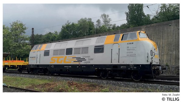 TILLIG Diesellokomotive V 270.09 der Schienen G&uuml;ter Logistik GmbH Ep.VI DC analog 04512 Spur TT