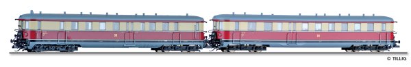 TILLIG Triebwagen VT 137 mit Steuerwagen VS 145 der DR Ep.III 02857 Spur TT
