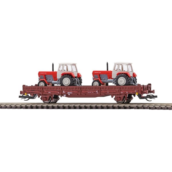 BUSCH Flachwagen Ks 3300 mit Rungen 2 ZT 300 der DR Ep.IV 31514 Spur TT