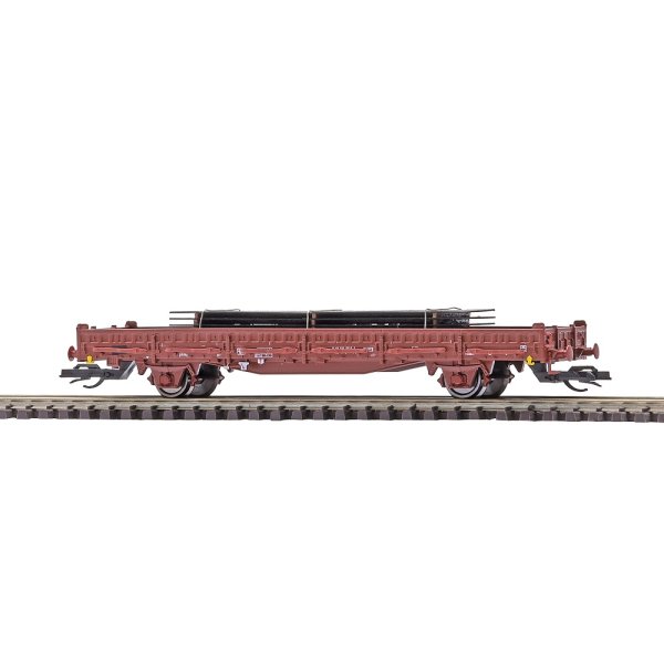 BUSCH Flachwagen Ks 3300 mit Rungen beladen mit Stahlplatten der DR Ep.IV 31515 Spur TT