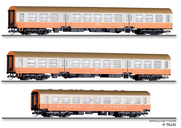 TILLIG Reisezugwagenset Museums-Städteexpress Erfurter Bahnservice GmbH Ep.VI 70061 Spur H0