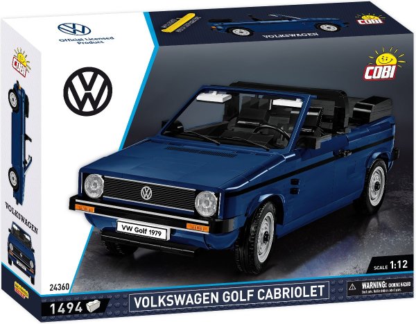 COBI Volkswagen Golf Cabriolet Blau Modell 24360 Auto-Baukasten 1:12