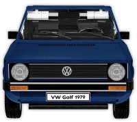 COBI Volkswagen Golf Cabriolet Blau Modell 24360 Auto-Baukasten 1:12