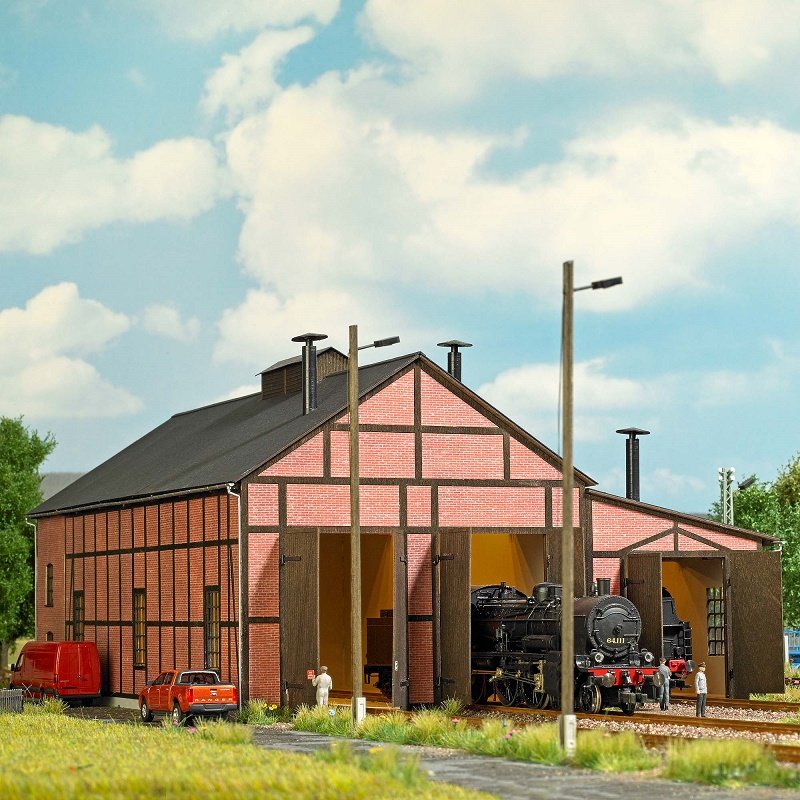 BUSCH Lokschuppen Bausatz 1956 Spur H0 132 29 busch-lokschuppen-bausatz-1956-spur-h0-132-29