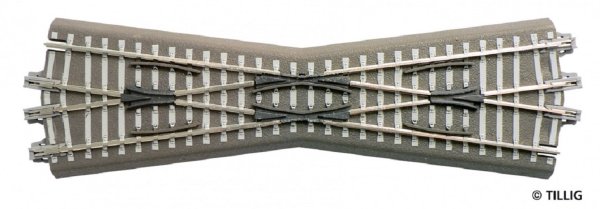 TILLIG Kreuzung 15° Länge 166 mm grau Bettungsgleis 83760 Spur TT
