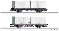 TILLIG Güterwagenset Containertragwagen Lgklps...