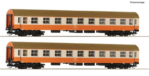 ROCO Set 1 mit 2 Reisezugwagen 1. Klasse Bauart Y/B 70 DR Ep IV 6280016 Spur TT