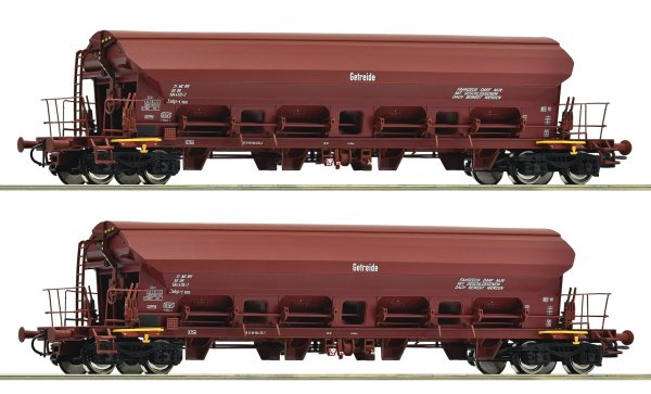ROCO Set mit 2 Schwenkdachwagen, Gattung Tads-y DR Ep IV 6600125 Spur H0