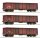 ROCO Set mit 3 offenen Güterwagen, Gattung Eas DR Ep IV 6680017 Spur TT