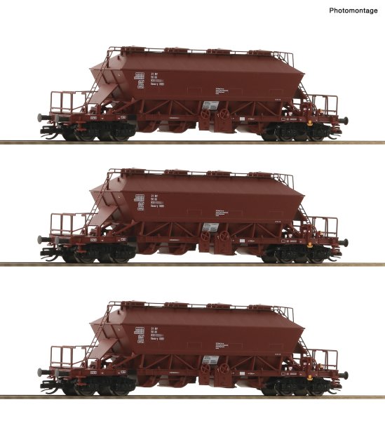 ROCO Set mit 3 Kaliwagen, Gattung Uaoos-y der DR Ep. IV 6680018 Spur TT