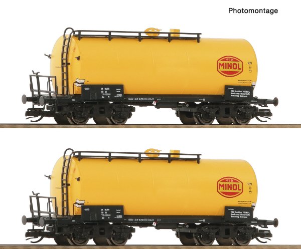 ROCO Set mit 2 Kesselwagen, Gattung ZZw DR Ep. IV 6680019 Spur TT