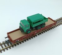 ROCO Rungenwagen beladen m. LKW Schwarz Bau Winterdienst...