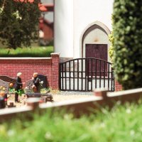 BUSCH Ziegelmauer mit Tor Bausatz 8923 Spur TT