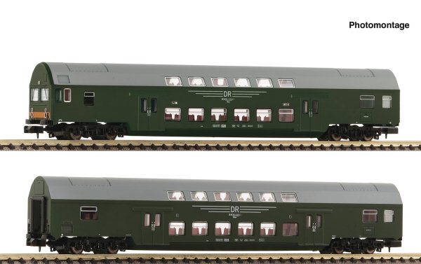 FLEISCHMANN 2 Doppelstockwagen 2. Klasse Set 1 DR 6260041 Spur N