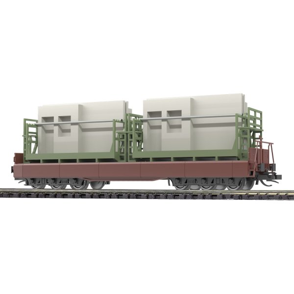 BUSCH Flachwagen Samm 4818 mit Wohnungsbauteilen DR 31655 Spur TT