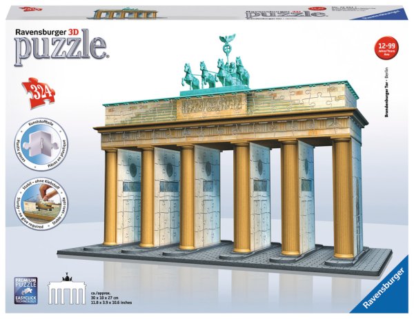 RAVENSBURGER 12551 Puzzle Brandenburger Tor Berlin 3D Puzzle Bauwerke 324 Teile