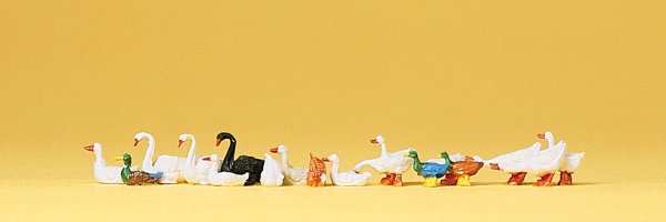 PREISER 14167 Enten, Gänse und Schwäne Tierfiguren Spur H0
