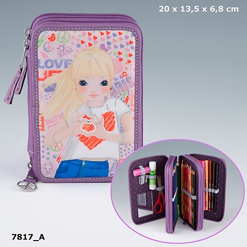 DEPESCHE 7817 TOPModel Federtasche Peace 3 fach gefüllt