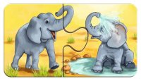 RAVENSBURGER® 07331 - Kinderpuzzle, Liebenswerte Tiere - 9 x 2 Teile