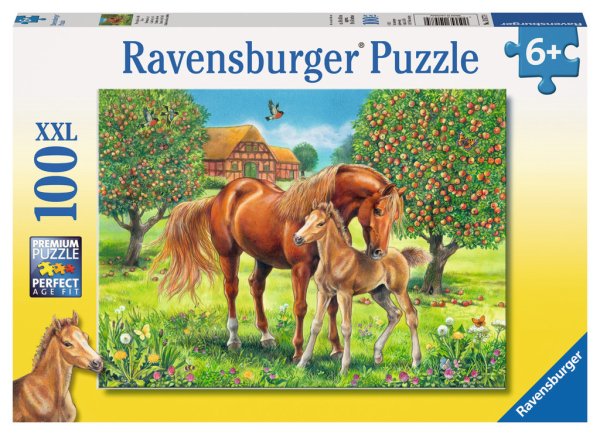 RAVENSBURGER 10577 Kinderpuzzle Pferdeglück auf der Wiese 100 Teile
