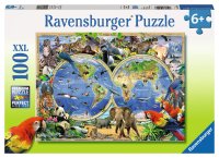 RAVENSBURGER 10540 - Tierisch um die Welt - 100 Teile XXL