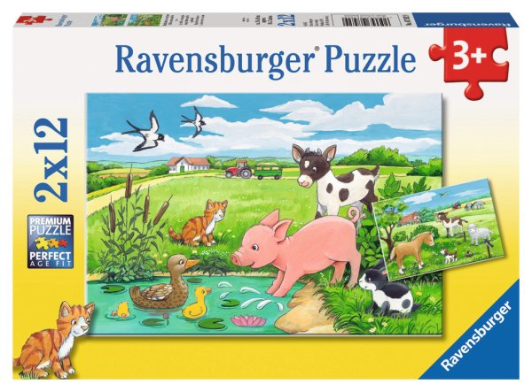 RAVENSBURGER 07582 - Tierkinder auf dem Land - 2 x 12 Teile