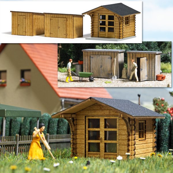 BUSCH 1529 Gartenhaus und Schuppen Bausatz Spur H0