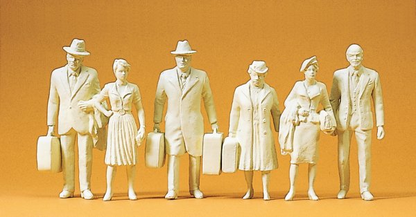 PREISER Reisende Figuren 6 Stück unbemalt 45177 Spur G