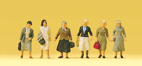 PREISER Pendlerinnen Weg zur Bahn 10365 Figuren-Set Spur H0