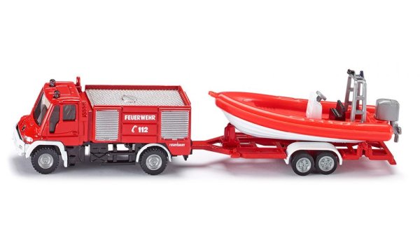 SIKU 1636 Unimog Feuerwehr mit Boot