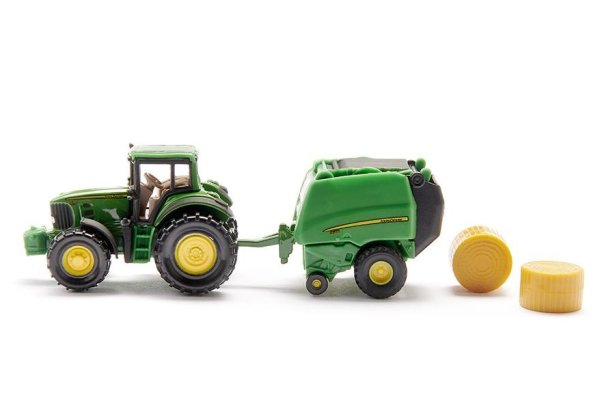 SIKU 1665 - John Deere Traktor mit Ballenpresse