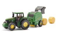 SIKU 1665 - John Deere Traktor mit Ballenpresse