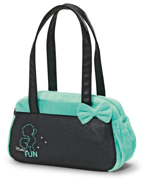 NICI 38121 - AYUMI Handtasche Fun, schwarz/mint - 32 x 20 x10 cm