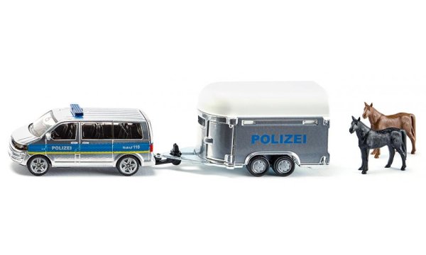 SIKU 2310 Polizei-PKW mit Pferdeanhänger 1:55